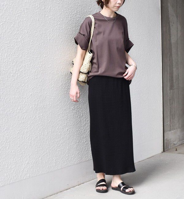 SHIPS Colors 「《予約》SHIPS Colors:〈手洗い可能〉スムース 2WAYスリーブ ニュアンス TEE◆」|Tシャツ・カットソー|