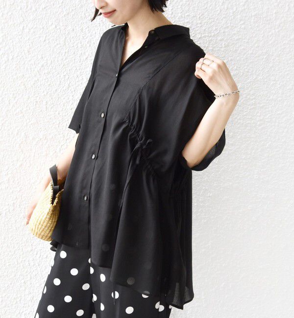 SHIPS for women「《予約》【WEB限定】〈手洗い可能〉ウエスト ドロスト シアー ブラウス」|シャツ・ブラウス|