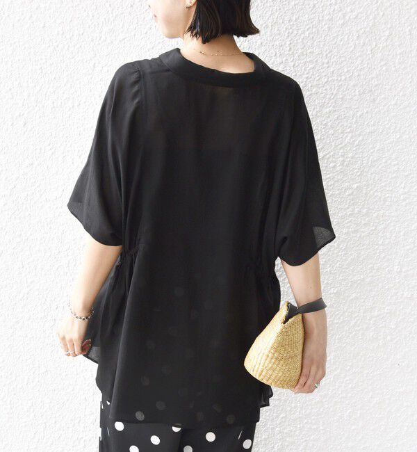 SHIPS for women「《予約》【WEB限定】〈手洗い可能〉ウエスト ドロスト シアー ブラウス」|シャツ・ブラウス|