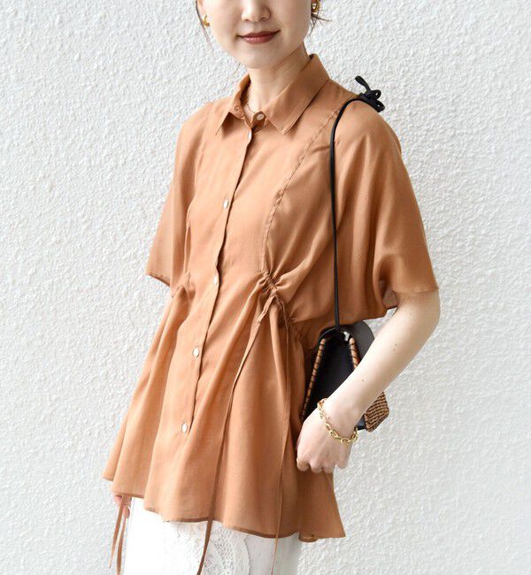 SHIPS for women「《予約》【WEB限定】〈手洗い可能〉ウエスト ドロスト シアー ブラウス」|シャツ・ブラウス|