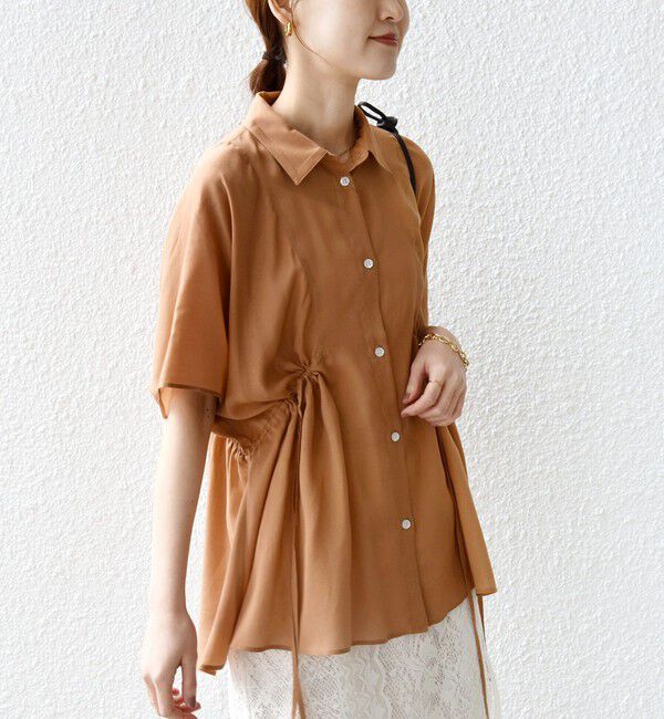 SHIPS for women「《予約》【WEB限定】〈手洗い可能〉ウエスト ドロスト シアー ブラウス」|シャツ・ブラウス|