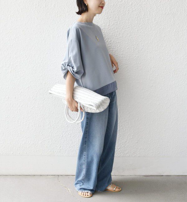 SHIPS for women「〈洗濯機可能〉袖 ツイスト デザイン シアー ドッキング TEE」|Tシャツ・カットソー|