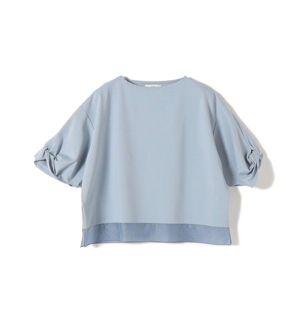 SHIPS for women「〈洗濯機可能〉袖 ツイスト デザイン シアー ドッキング TEE」|Tシャツ・カットソー|