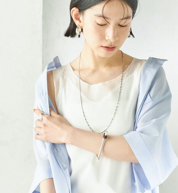 SHIPS for women「〈手洗い可能〉布帛 ドッキング ベア テレコ タンクトップ」|タンクトップ|オフホワイト