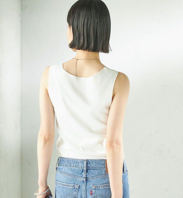 SHIPS for women「〈手洗い可能〉布帛 ドッキング ベア テレコ タンクトップ」|タンクトップ|