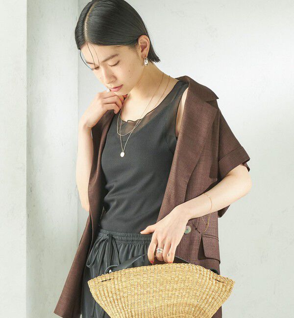 SHIPS for women「〈手洗い可能〉布帛 ドッキング ベア テレコ タンクトップ」|タンクトップ|