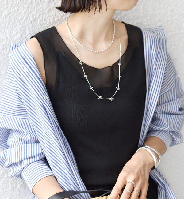 SHIPS for women「〈手洗い可能〉布帛 ドッキング ベア テレコ タンクトップ」|タンクトップ|