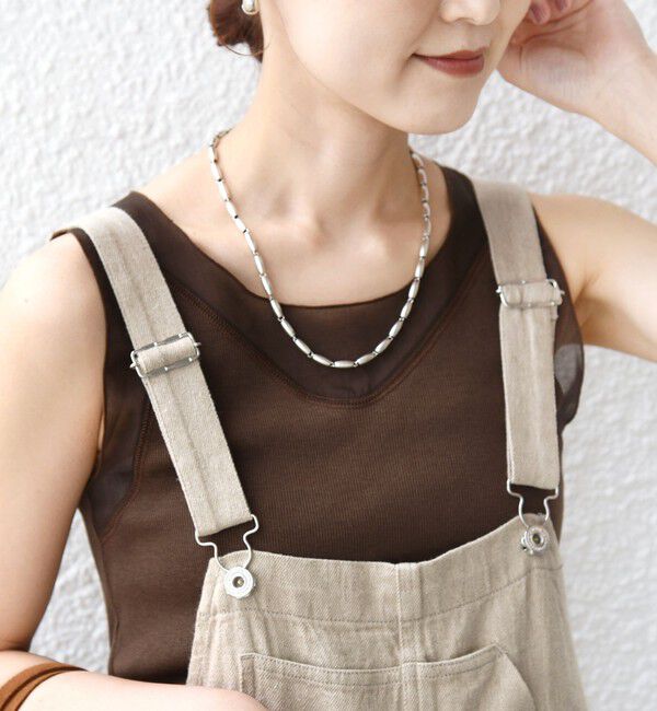 SHIPS for women「〈手洗い可能〉布帛 ドッキング ベア テレコ タンクトップ」|タンクトップ|ブラウン