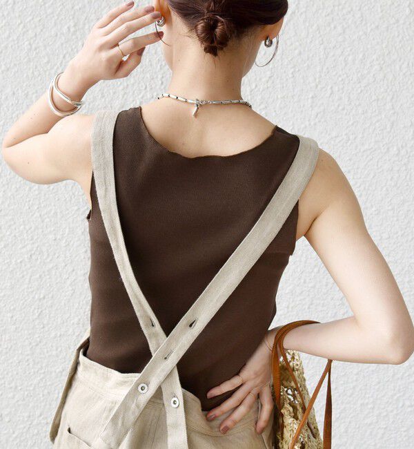 SHIPS for women「〈手洗い可能〉布帛 ドッキング ベア テレコ タンクトップ」|タンクトップ|