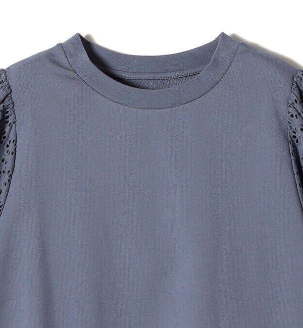 SHIPS Colors 「《予約》SHIPS Colors:〈手洗い可能〉ミニ裏毛 レース スリーブ トップス◆」|Tシャツ・カットソー|