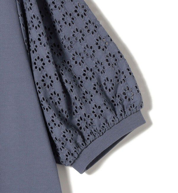 SHIPS Colors 「《予約》SHIPS Colors:〈手洗い可能〉ミニ裏毛 レース スリーブ トップス◆」|Tシャツ・カットソー|