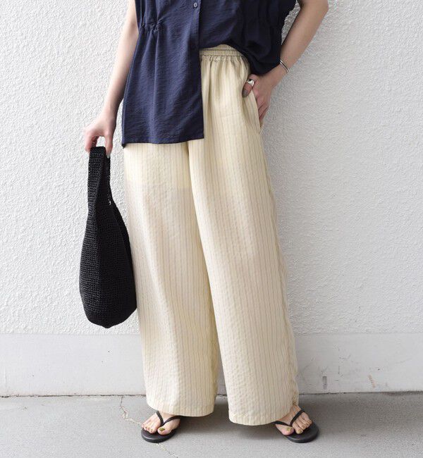 SHIPS Colors 「《予約》SHIPS Colors:〈手洗い可能〉ナイロンレーヨン ストライプ イージーパンツ◆」|その他|