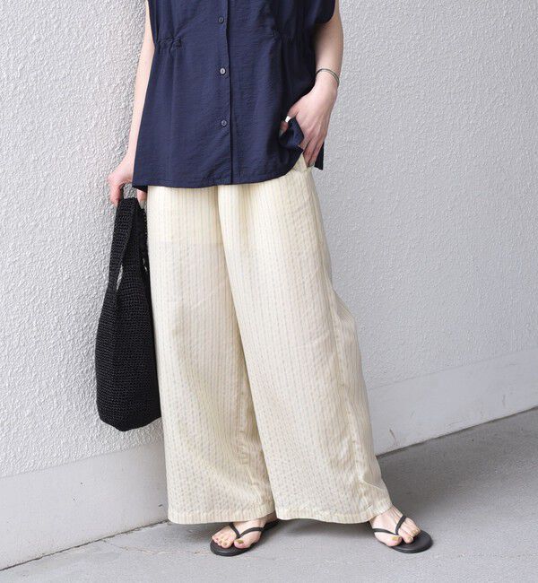 SHIPS Colors 「《予約》SHIPS Colors:〈手洗い可能〉ナイロンレーヨン ストライプ イージーパンツ◆」|その他|