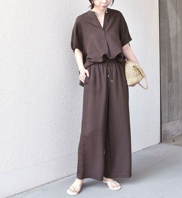 SHIPS Colors 「《予約》SHIPS Colors:〈手洗い可能〉ナイロンレーヨン ストライプ イージーパンツ◆」|その他|