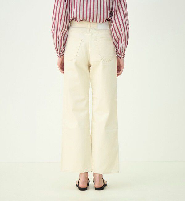 MACPHEE「コットンホワイトデニム セミワイドパンツ」|デニム|