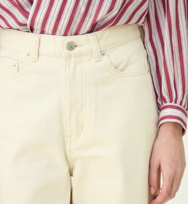 MACPHEE「コットンホワイトデニム セミワイドパンツ」|デニム|