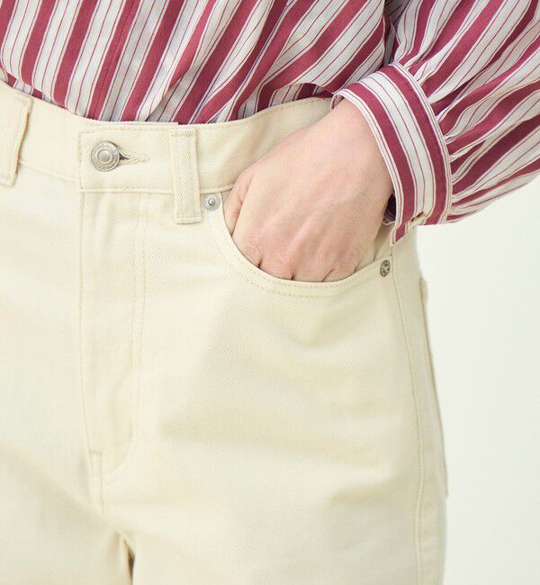 MACPHEE「コットンホワイトデニム セミワイドパンツ」|デニム|