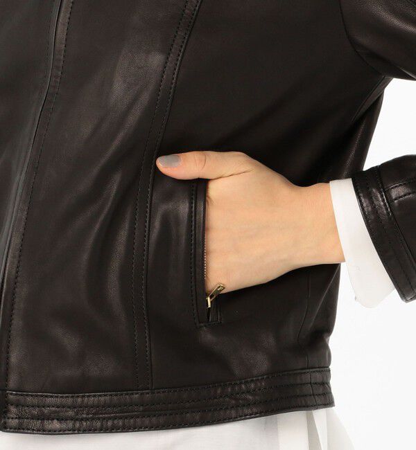 TOMORROWLAND collection「ラムレザー ジップアップブルゾン」|ライダースジャケット|