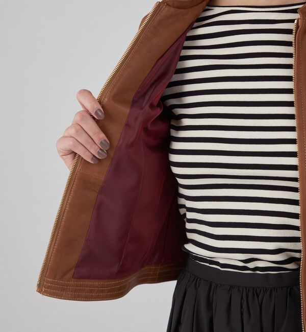 TOMORROWLAND collection「ラムレザー ジップアップブルゾン」|ライダースジャケット|