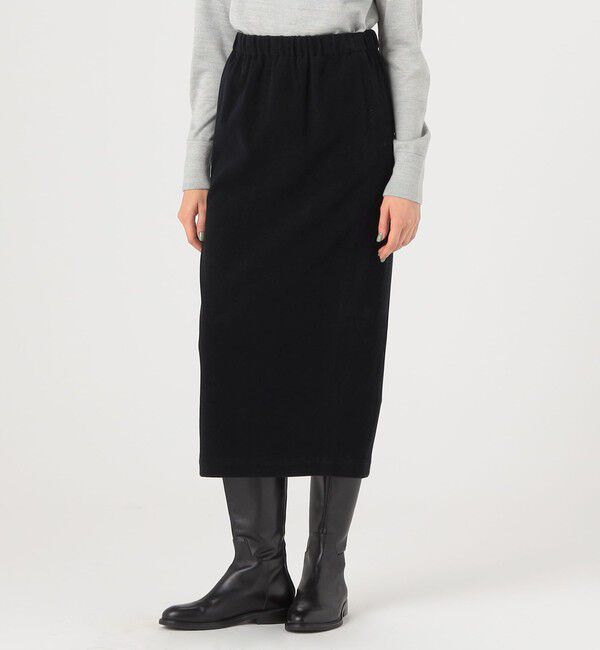 GALERIE VIE「ストレッチモールスキン Iラインミディスカート」|タイト|