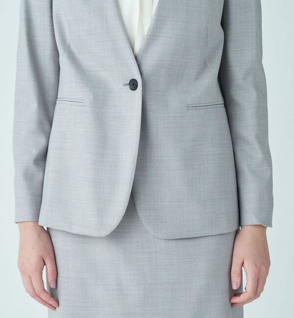 TOMORROWLAND collection「シャイニーピンヘッド Vカラージャケット」|テーラードジャケット|