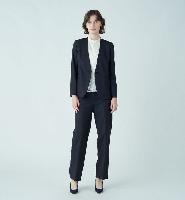 TOMORROWLAND collection「シャイニーピンヘッド Vカラージャケット」|テーラードジャケット|