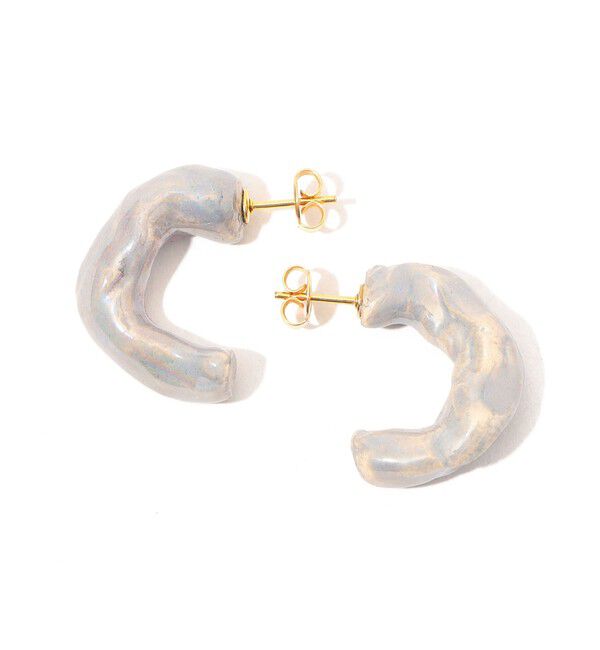 TOMORROWLAND GOODS「LEVENS PIEDRA HOOPS ピアス」|ピアス|13 ライトグレー