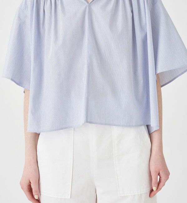 MACPHEE「コットンブロード ギャザーブラウス」|シャツ・ブラウス|