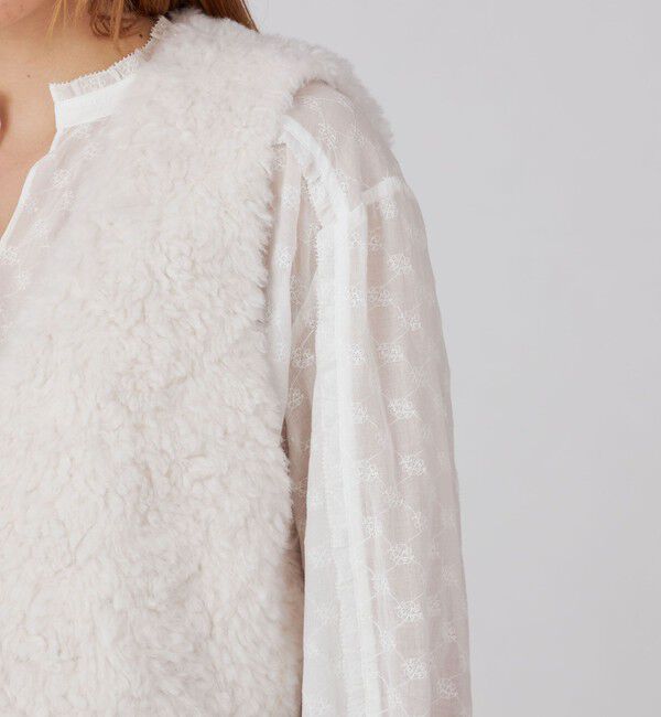 Ballsey「ランダムファー Vネックロングジレ」|ベスト・ジレ|