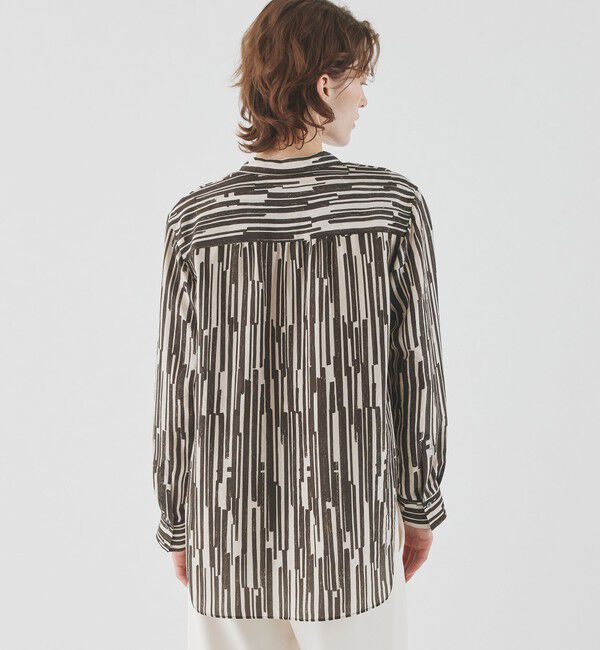 GALERIE VIE「シルクハブタエプリント スキッパーシャツ」|シャツ・ブラウス|