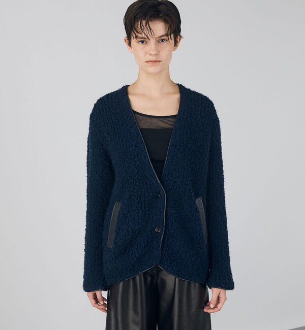 DES PRES「ウールブークレー カラーレスジャケット」|ノーカラージャケット|