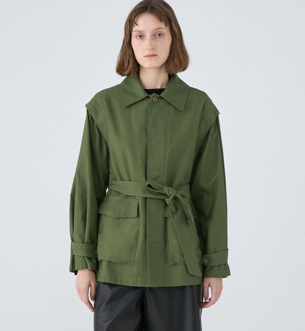 MACPHEE「スラブバックサテン ミリタリージャケット」|ミリタリージャケット|