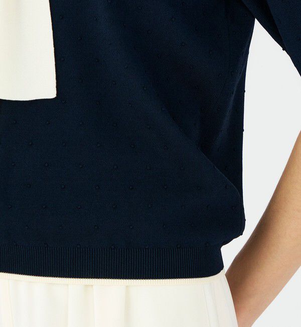 Ballsey「ストレッチタックドット ボウタイプルオーバー」|ニット・セーター|