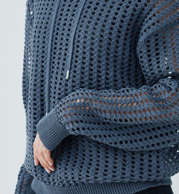GALERIE VIE「オープンワークコットン フードプルオーバー」|パーカー|