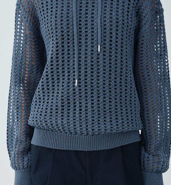 GALERIE VIE「オープンワークコットン フードプルオーバー」|パーカー|