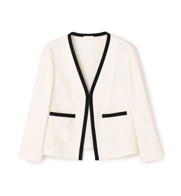 Ballsey「ポリエステルレーヨンカラミ Vカラージャケット」|ノーカラージャケット|11 ホワイト