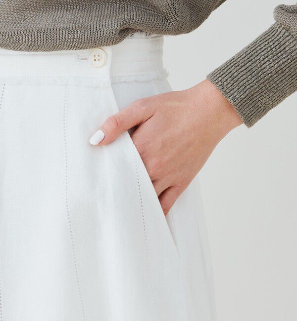 GALERIE VIE「リブコンビフレンチリネン Aラインマキシスカート」|フレア|