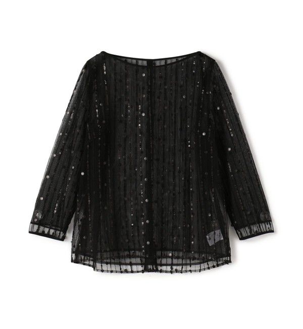 Ballsey「ドロップスパングルエンブロイダリー ボートネックブラウス」|シャツ・ブラウス|19 ブラック系