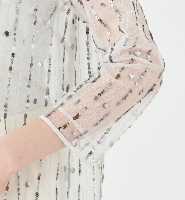 Ballsey「ドロップスパングルエンブロイダリー ボートネックブラウス」|シャツ・ブラウス|