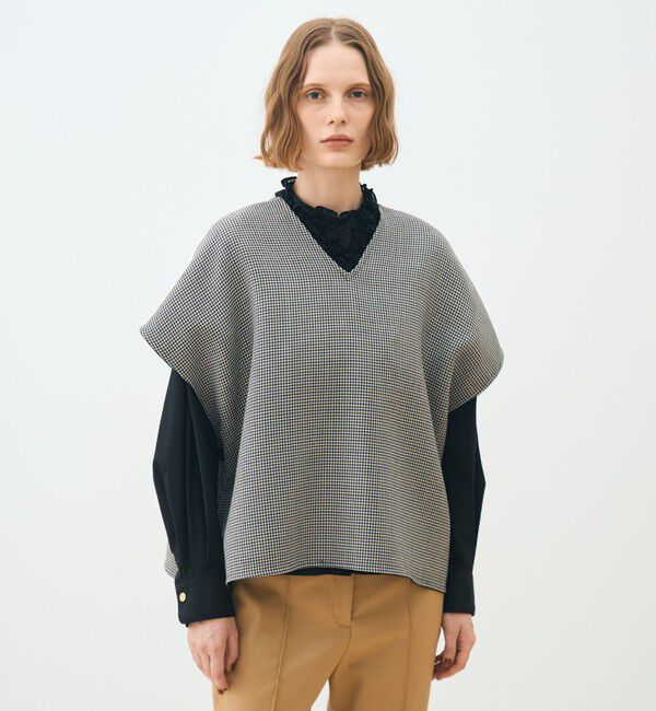 TOMORROWLAND collection「ガンクラブトゥースリバー 4-wayクローク」|ベスト・ジレ|