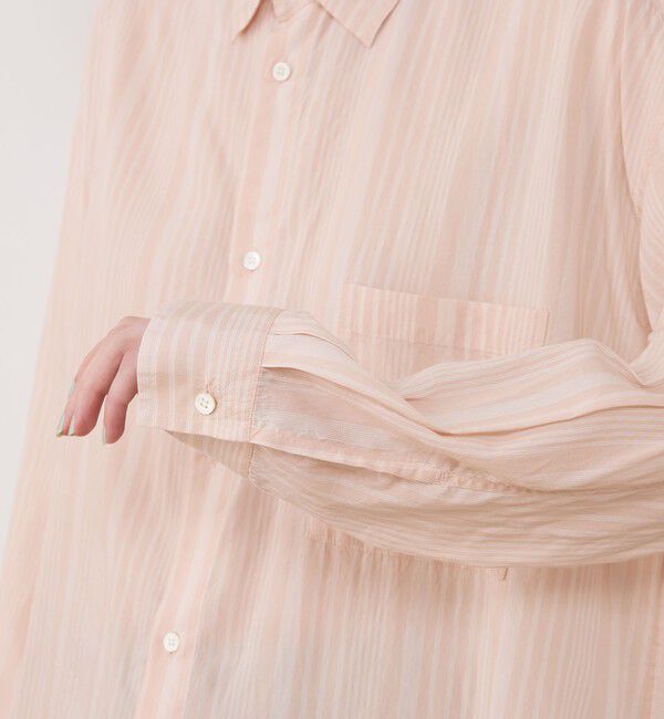 GALERIE VIE「セルロースシルクブロード メンズライクシャツ」|シャツ・ブラウス|