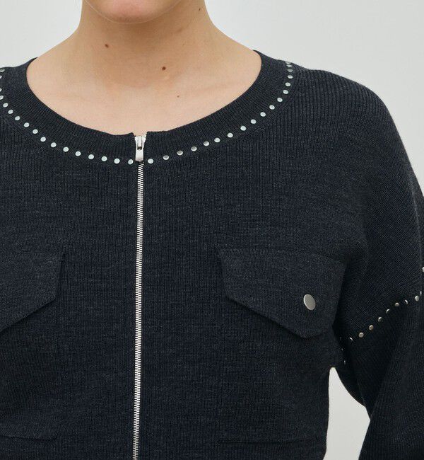 DES PRES「ハーフカーディガン ジップアップブルゾン」|カーディガン|