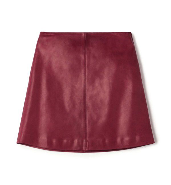 TOMORROWLAND collection「ベジタブルレザー トラペーズミニスカート」|台形|37 ダークレッド
