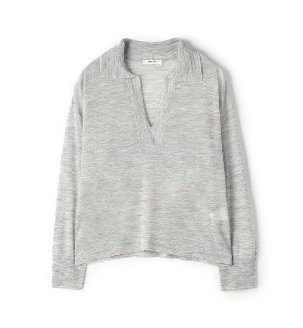 MACPHEE「シアーウールブレンド スキッパープルオーバー」|ニット・セーター|13 ライトグレー