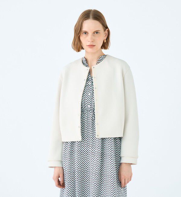 Ballsey「リップルダンボール ライトクルーネックジャケット」|ノーカラージャケット|