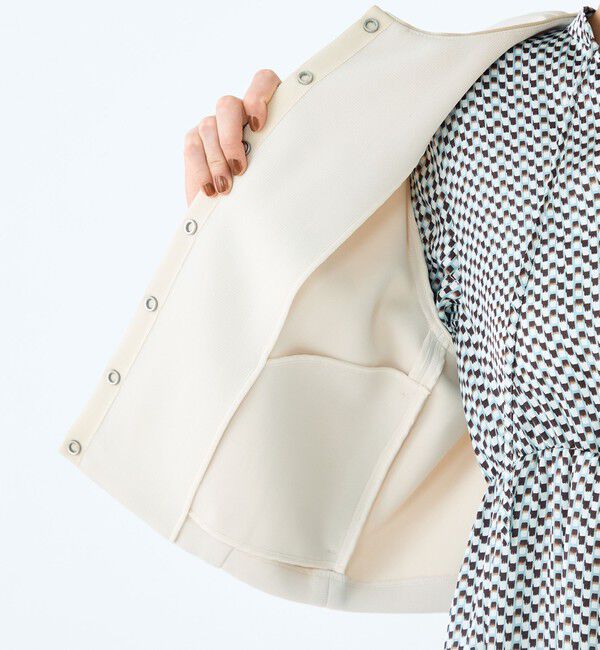 Ballsey「リップルダンボール ライトクルーネックジャケット」|ノーカラージャケット|