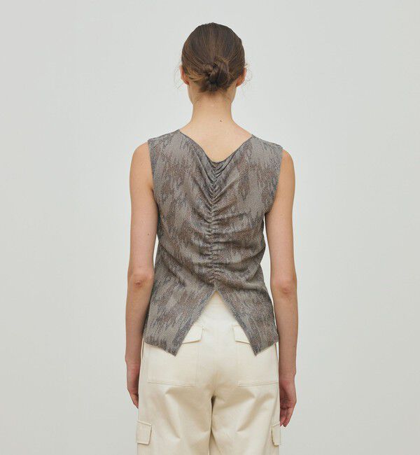 DES PRES「ソフトラメジャカード ノースリーブプルオーバー」|ニット・セーター|