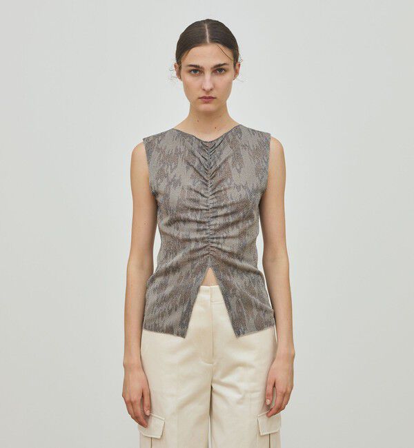 DES PRES「ソフトラメジャカード ノースリーブプルオーバー」|ニット・セーター|