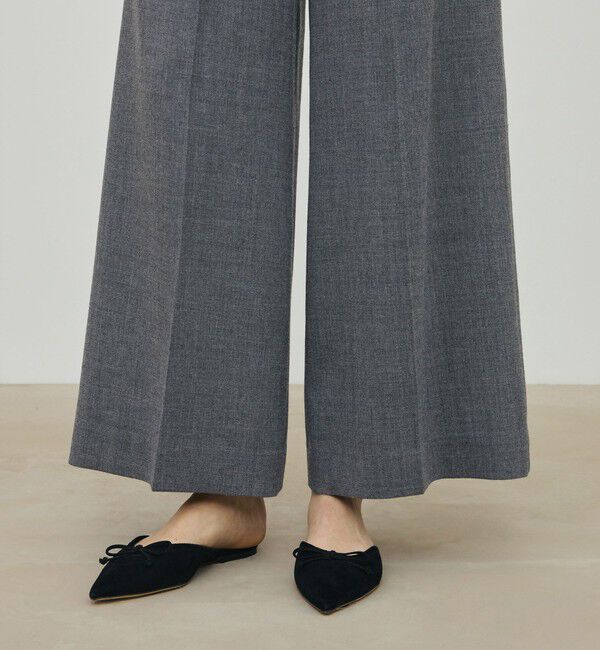 DES PRES「ウールジョーゼット タックワイドパンツ」|スラックス|