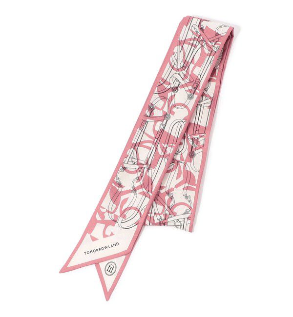 TOMORROWLAND GOODS「Atelier TOMORROWLAND BIT MOTIF BANDEAU シルクスカーフ」|バンダナ・スカーフ|32 ピンク系